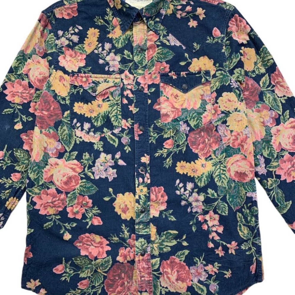 Denim & Supply Ralph Lauren Floral Button Down Shirt - Blue and Pink - Picture 4 of 7